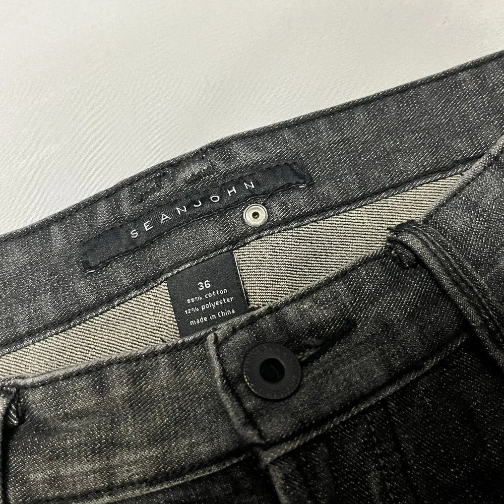 Vintage Sean John Jeans Mens 36x34 Black Fade Straight Leg Skater Grunge Y2K